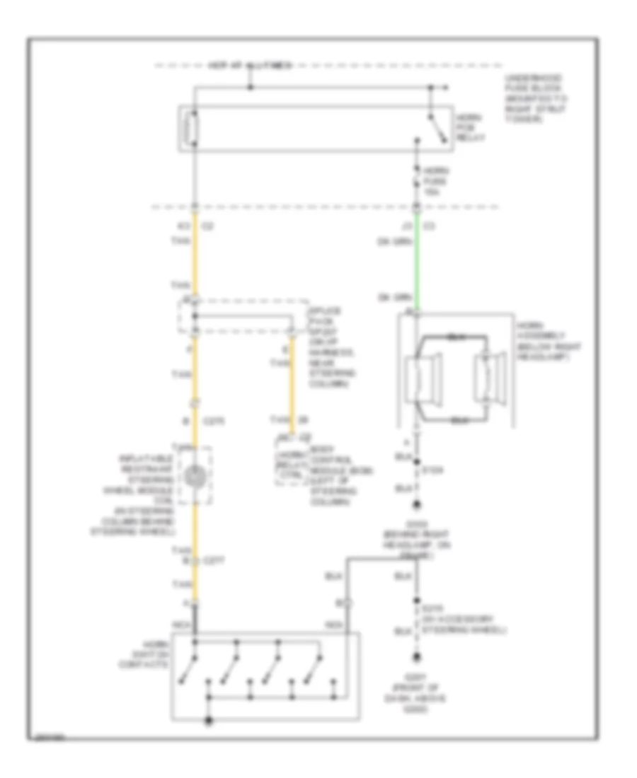 Horn Wiring Diagram for Chevrolet Monte Carlo SS 2007