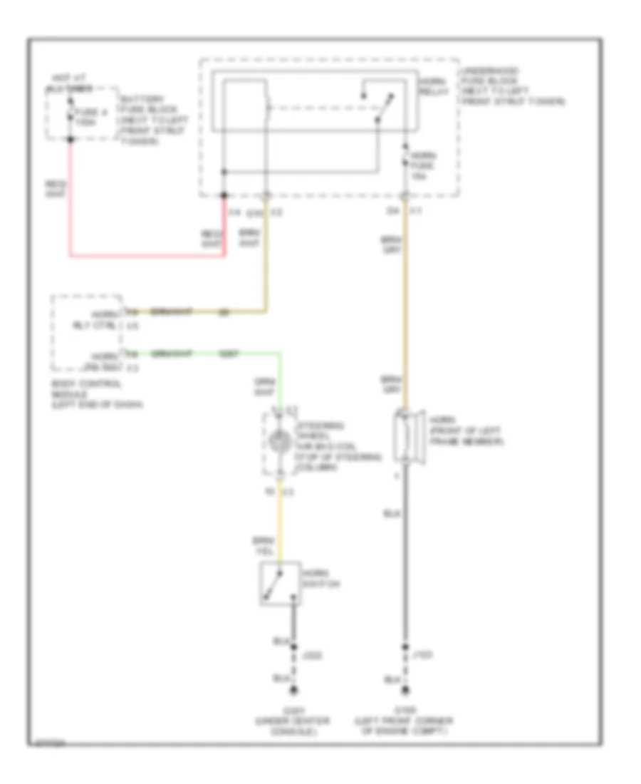 Horn Wiring Diagram for Chevrolet Sonic LS 2012