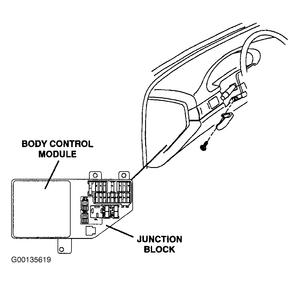 Chrysler Cirrus LXi 1997 - Component Locations -  Locating Instrument Panel Junction Block