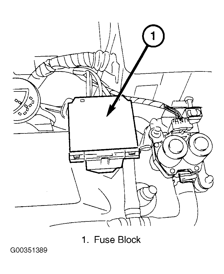 Chrysler Crossfire 2004 - Component Locations -  Locating Fuse Block