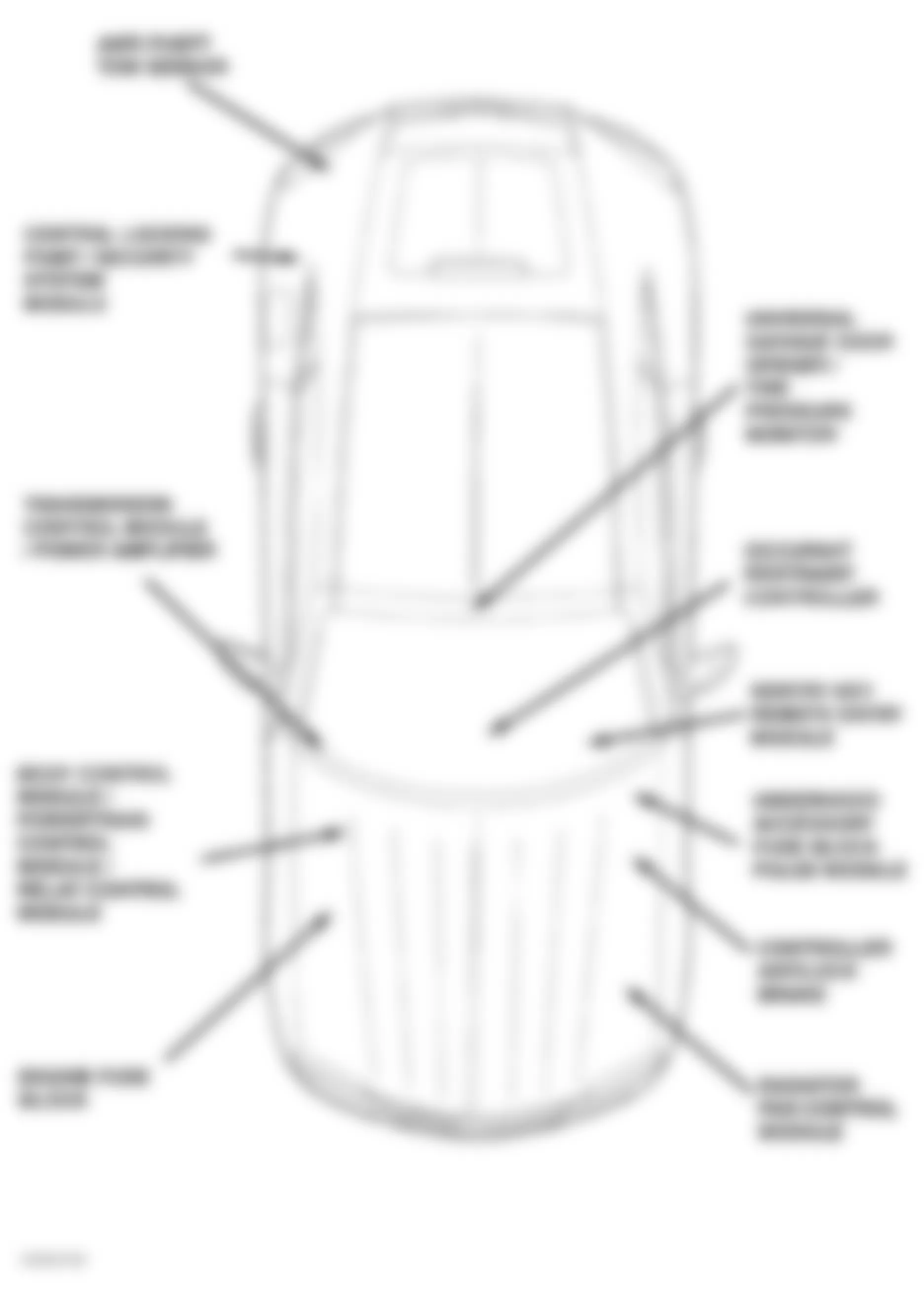 Chrysler Crossfire 2004 - Component Locations -  Vehicle Overview