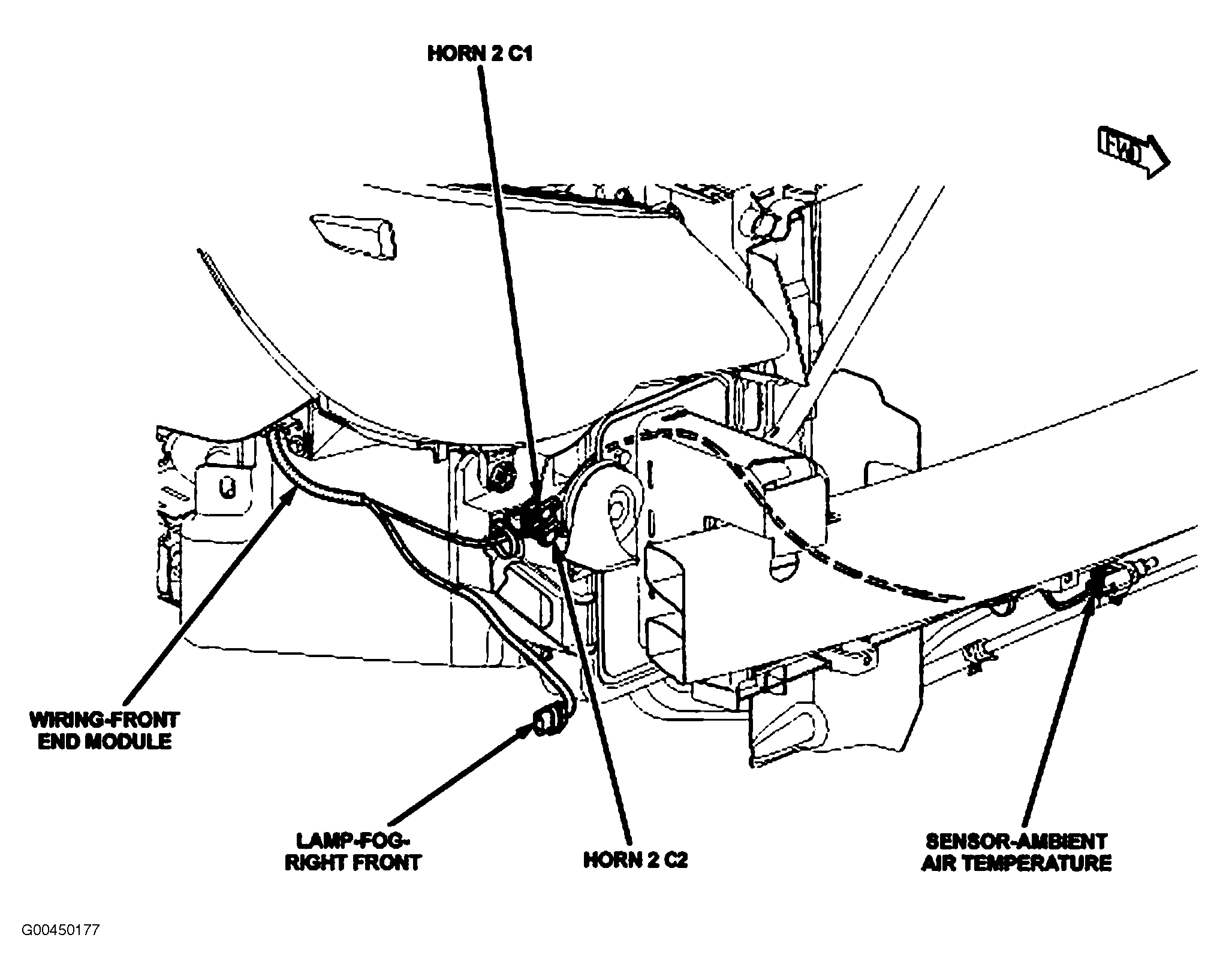 Chrysler Sebring Limited 2007 - Component Locations -  Right Front Of Engine Compartment