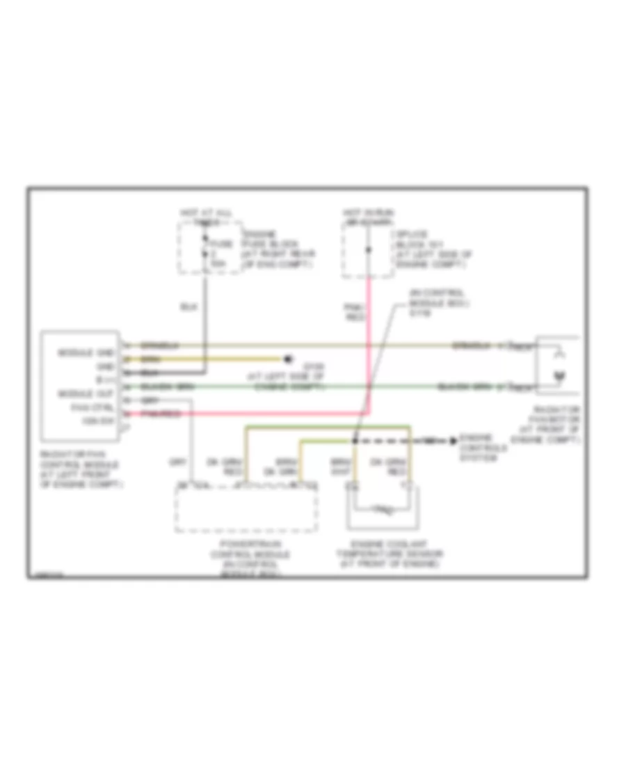 Cooling Fan Wiring Diagram for Chrysler Crossfire Limited 2005
