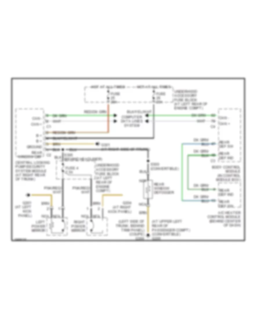 Defoggers Wiring Diagram for Chrysler Crossfire Limited 2005
