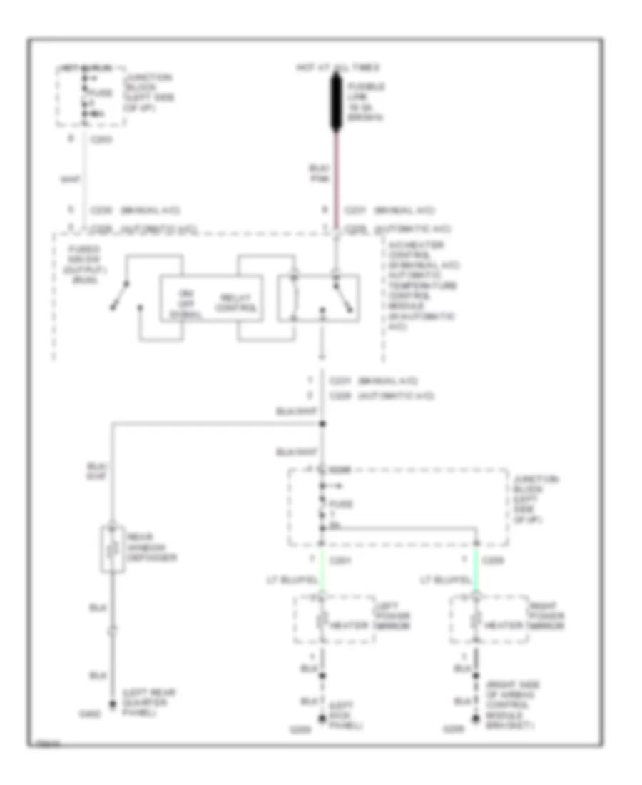 Defogger Wiring Diagram Base for Chrysler LHS 1996