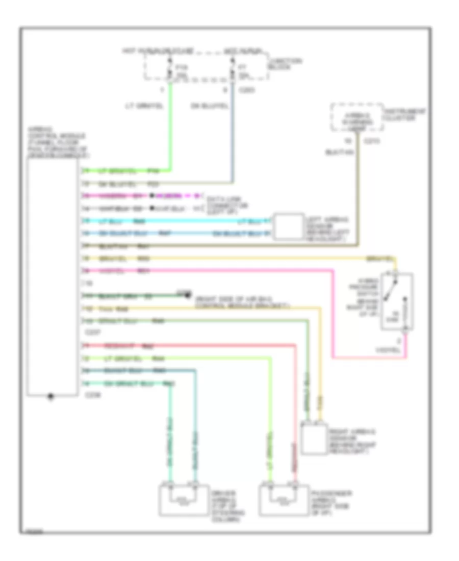 Supplemental Restraint Wiring Diagram for Chrysler LHS 1996
