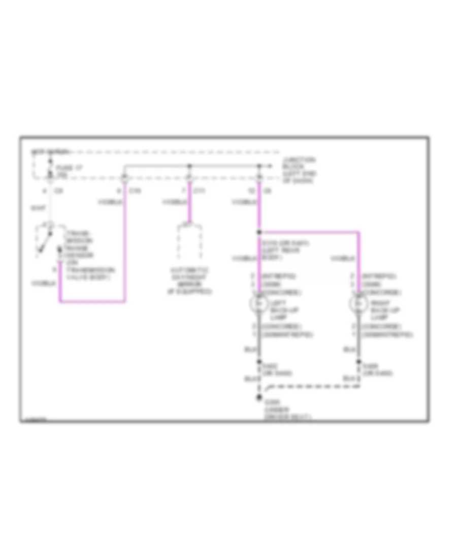 Back up Lamps Wiring Diagram for Chrysler 300M Special 2002