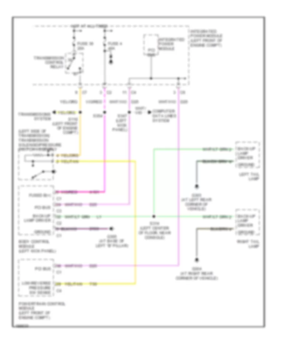 Back up Lamps Wiring Diagram for Chrysler Pacifica 2005