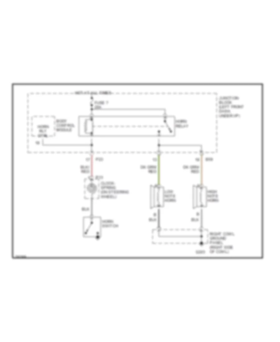 Horn Wiring Diagram for Chrysler Town  Country LX 1996