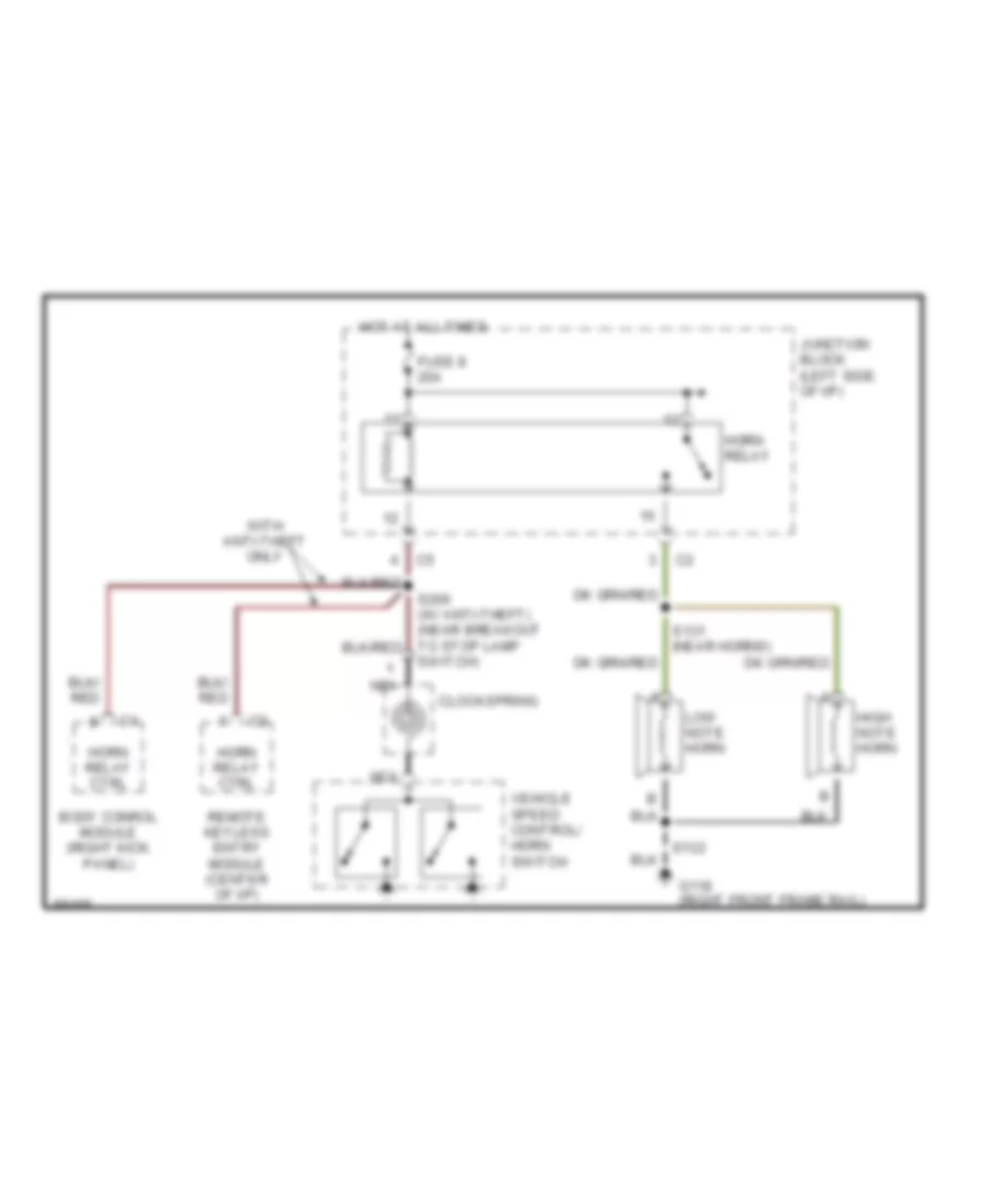 Horn Wiring Diagram for Chrysler Concorde LXi 1997