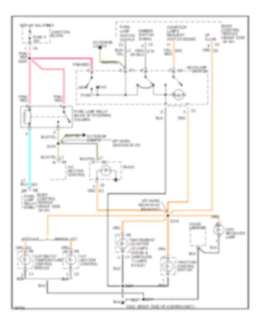 Instrument Illumination Wiring Diagram for Chrysler Concorde LXi 1997