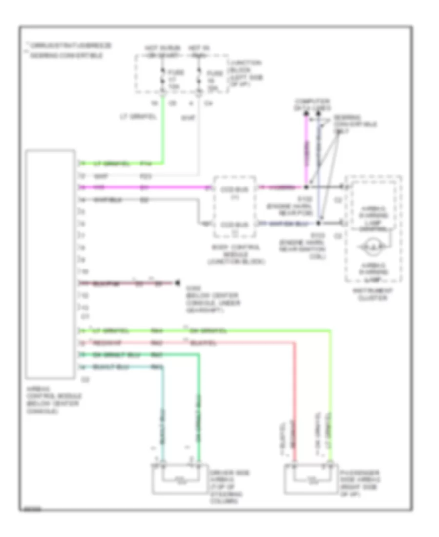 Supplemental Restraint Wiring Diagram for Chrysler Sebring LX 1997