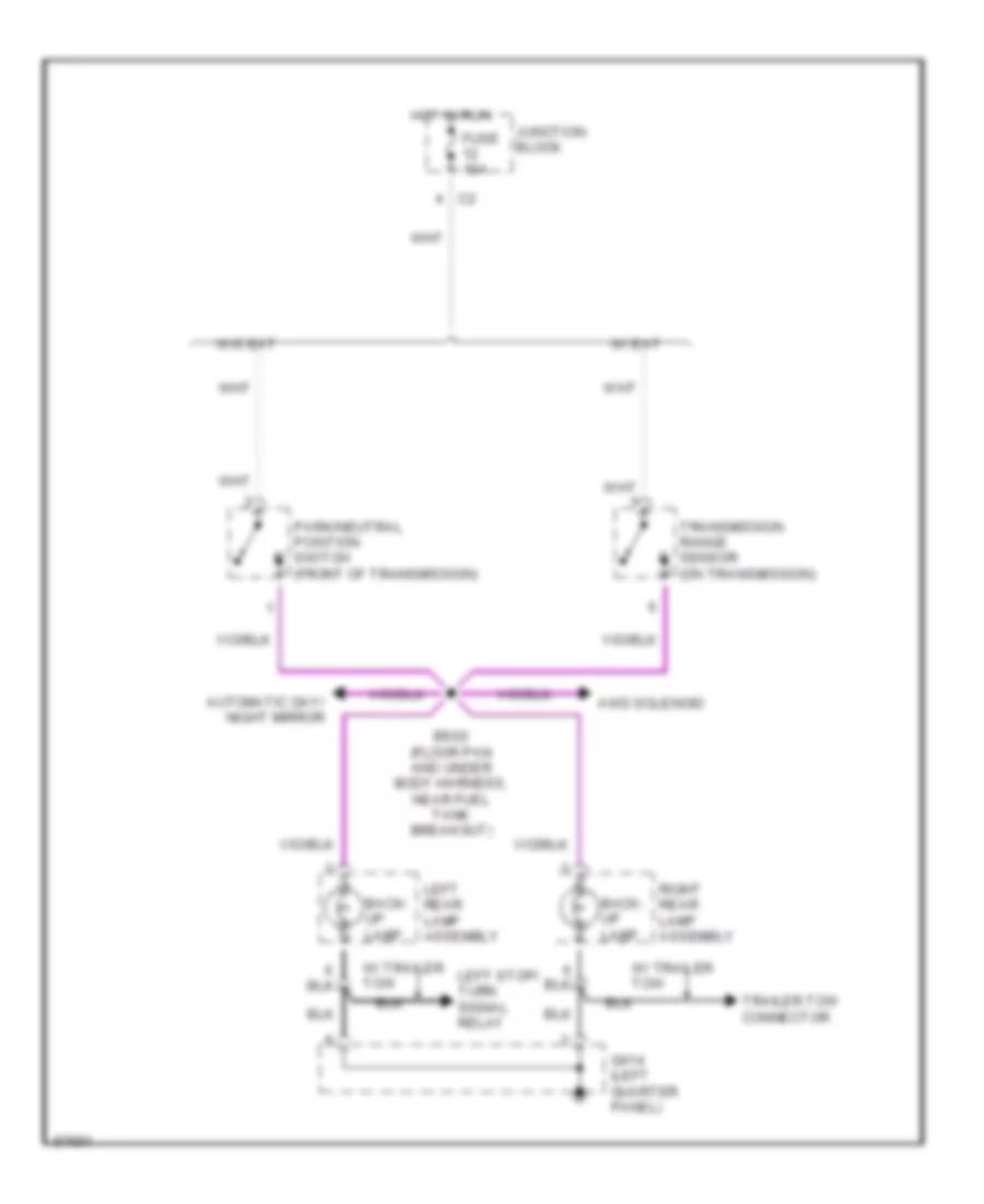 Back up Lamps Wiring Diagram for Chrysler Town  Country LX 1997