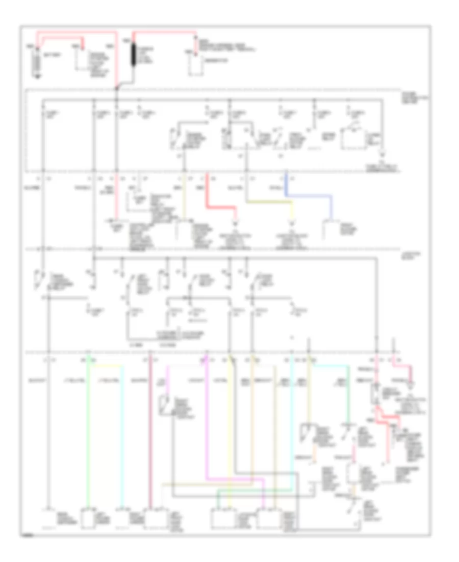 Power Distribution Wiring Diagram 1 of 4 for Chrysler Town  Country LX 1997