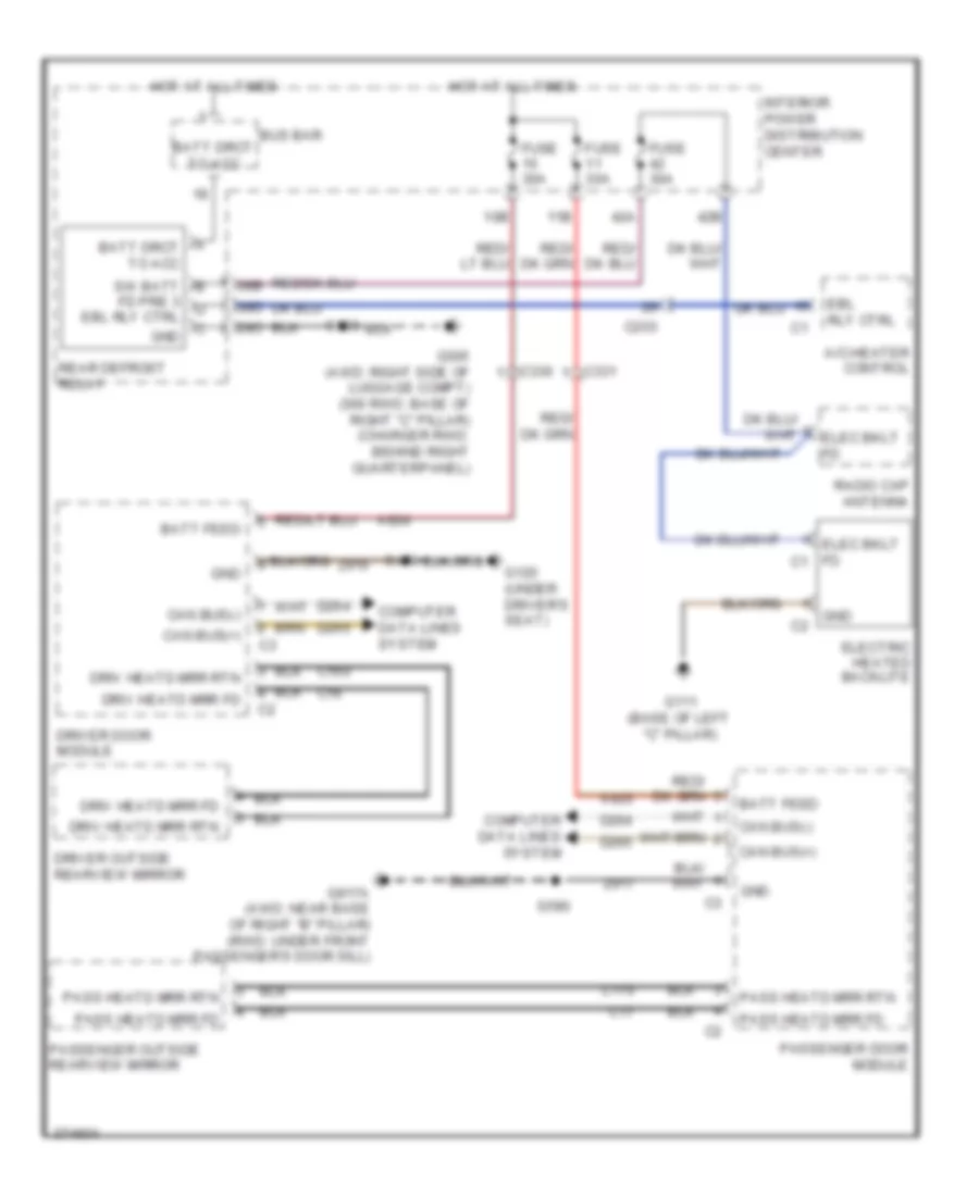 Defoggers Wiring Diagram for Chrysler 300 Limited 2012