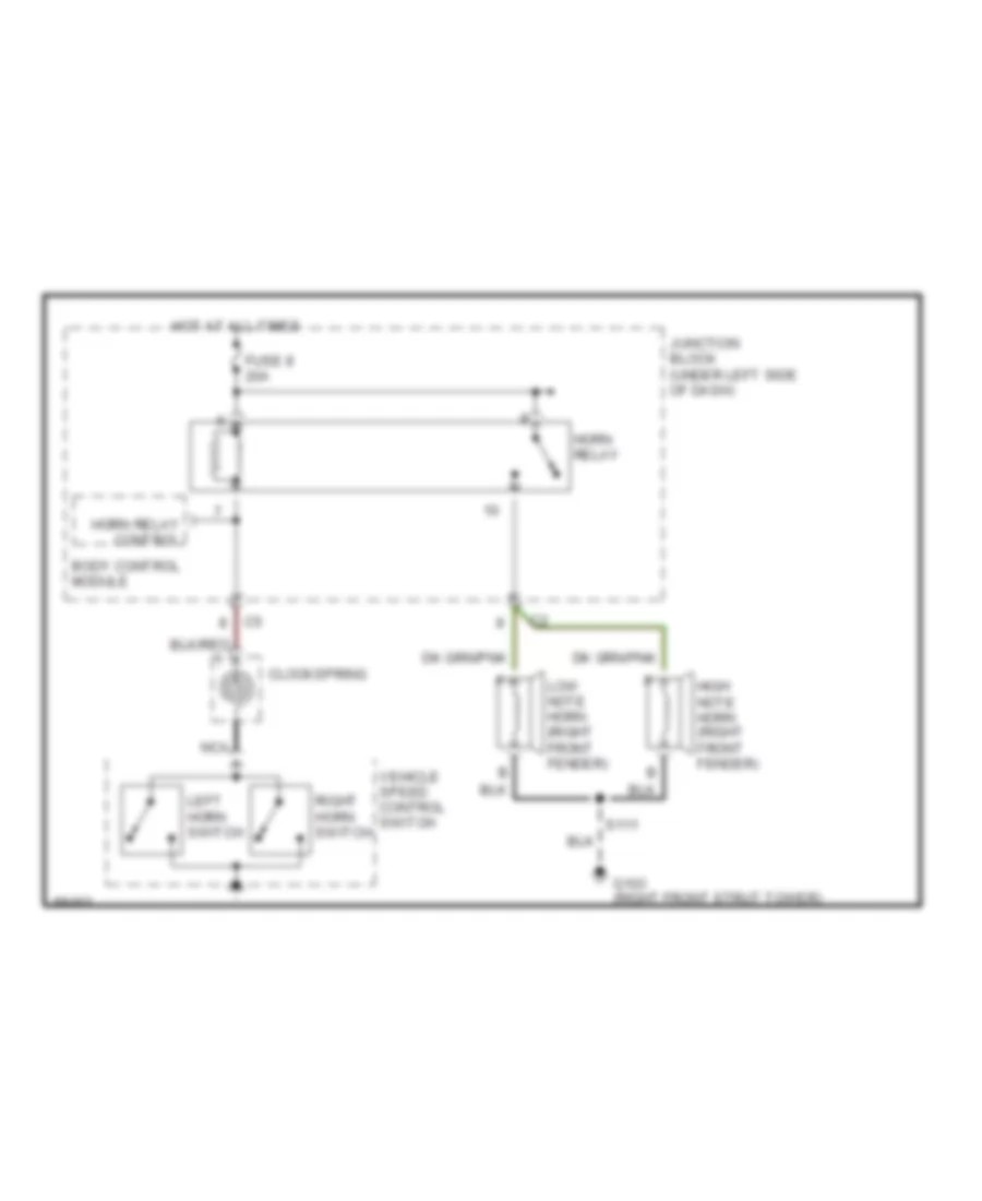 Horn Wiring Diagram for Chrysler Cirrus LXi 1998