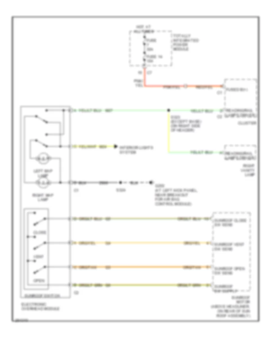 Overhead Console Wiring Diagram for Chrysler PT Cruiser Limited 2009