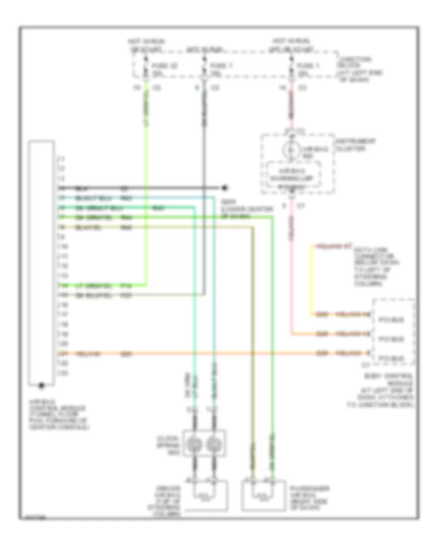 Supplemental Restraint Wiring Diagram for Chrysler Concorde LX 1998