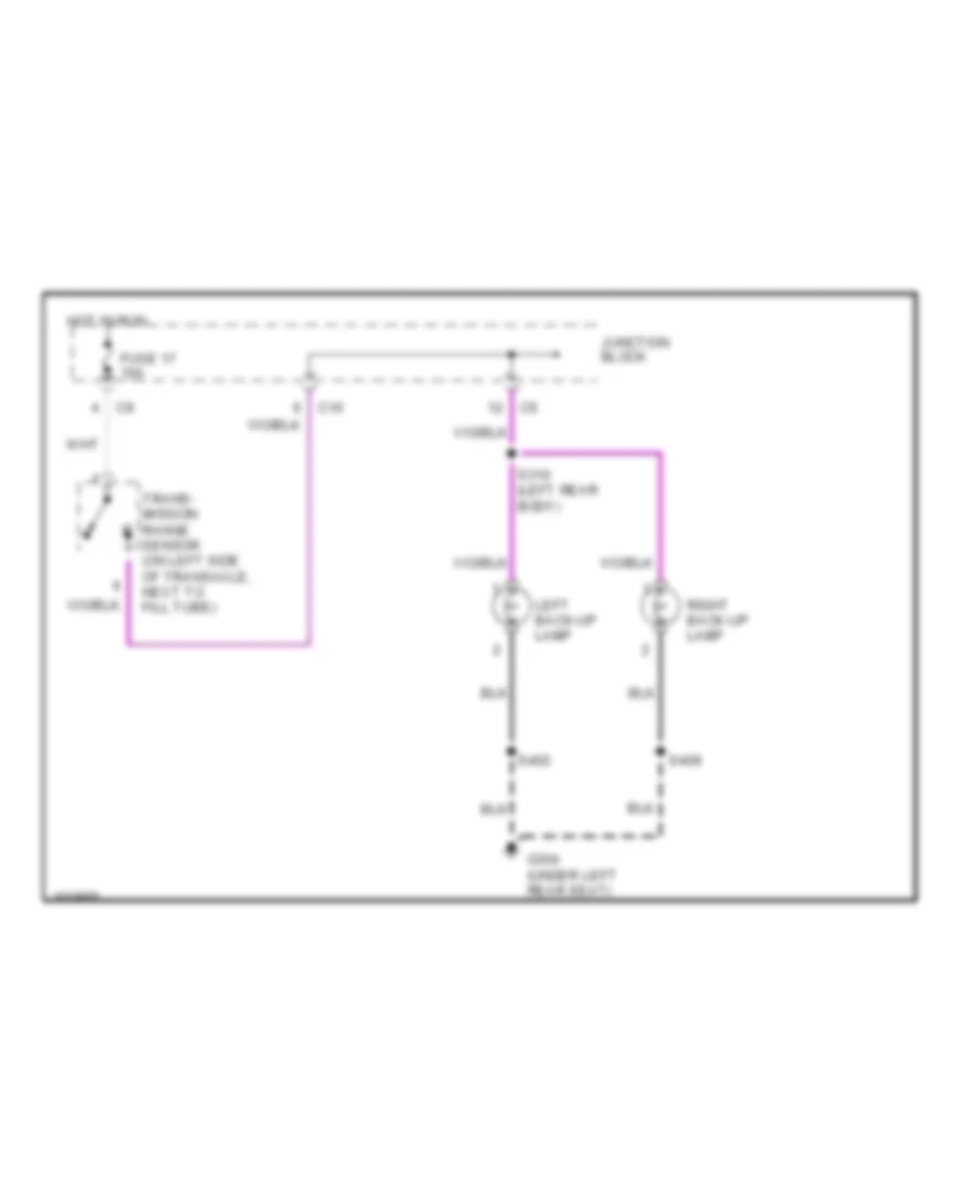 Back up Lamps Wiring Diagram for Chrysler Concorde LXi 1998