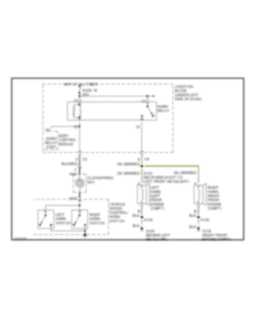 Horn Wiring Diagram for Chrysler Concorde LXi 1998