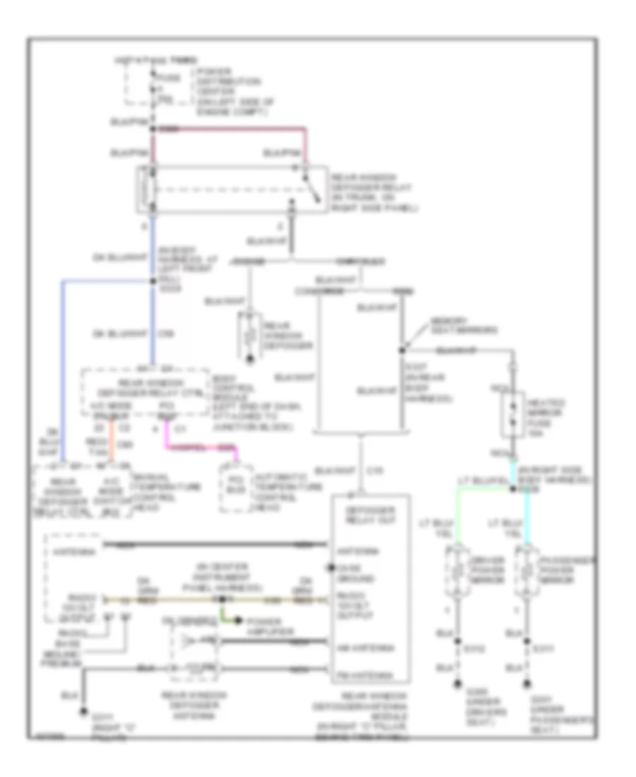 Defoggers Wiring Diagram for Chrysler Concorde Limited 2003