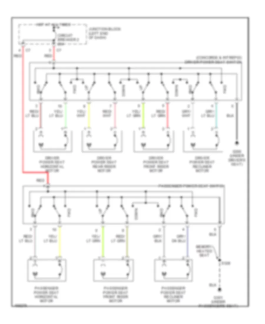 Passenger Power Seat Wiring Diagram for Chrysler Concorde Limited 2003