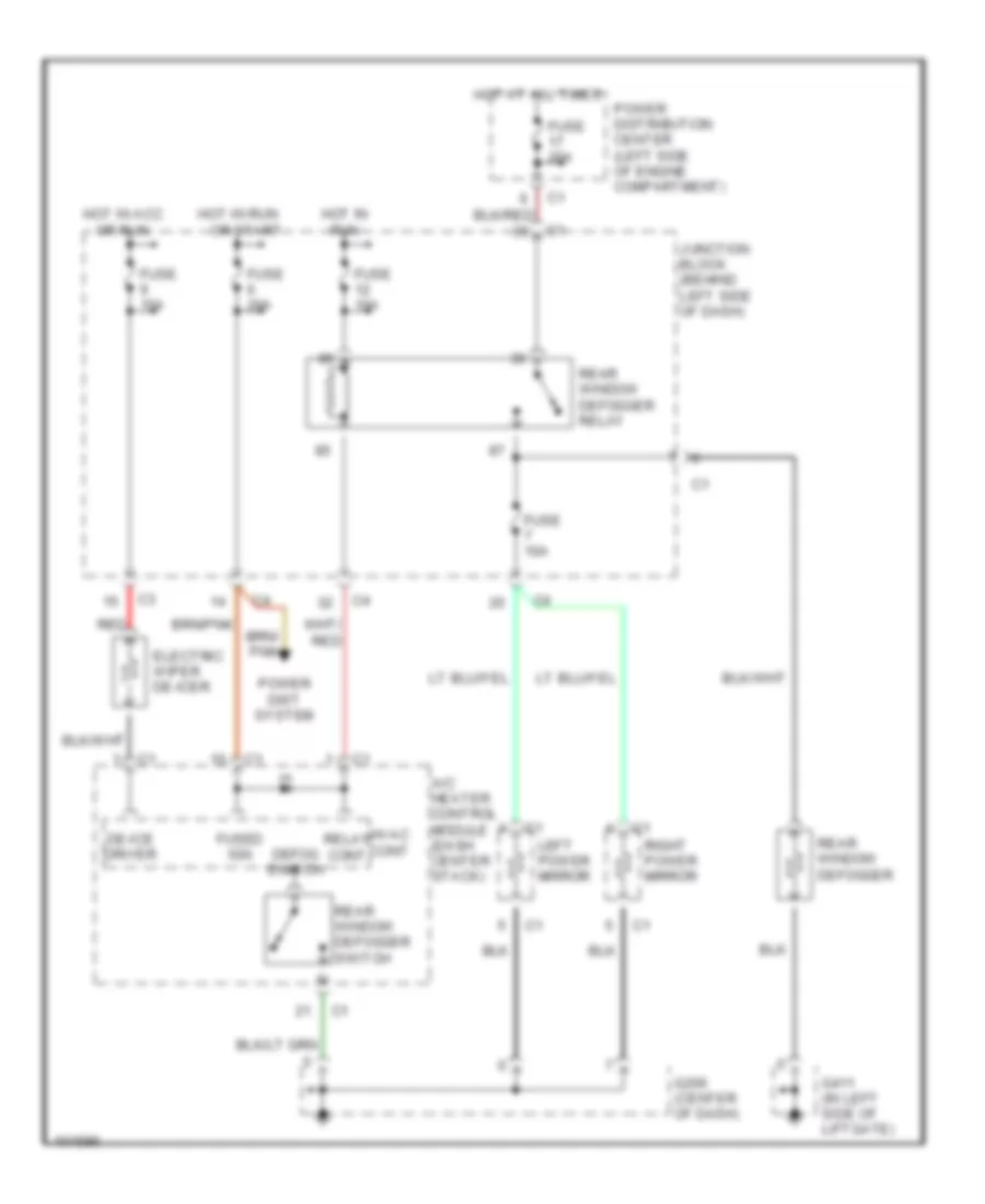 Defogger Wiring Diagram for Chrysler Town  Country LX 1998