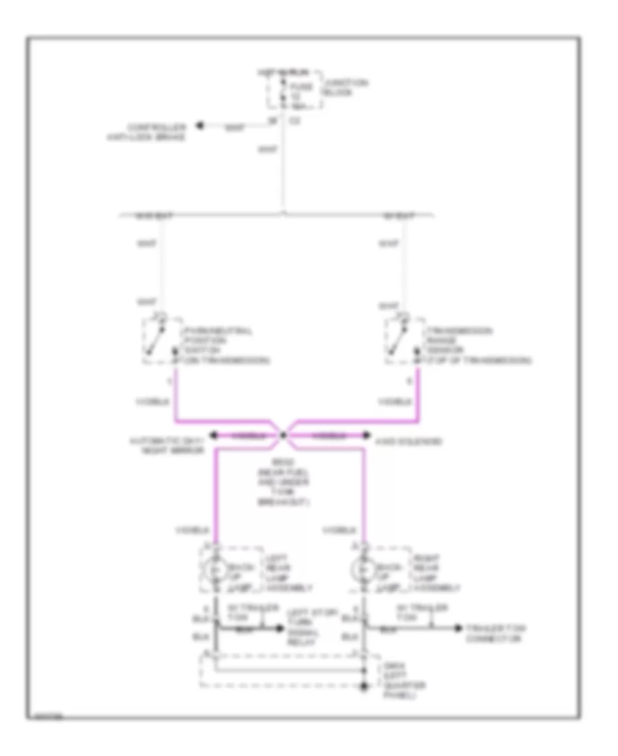 Back up Lamps Wiring Diagram for Chrysler Town  Country LX 1998