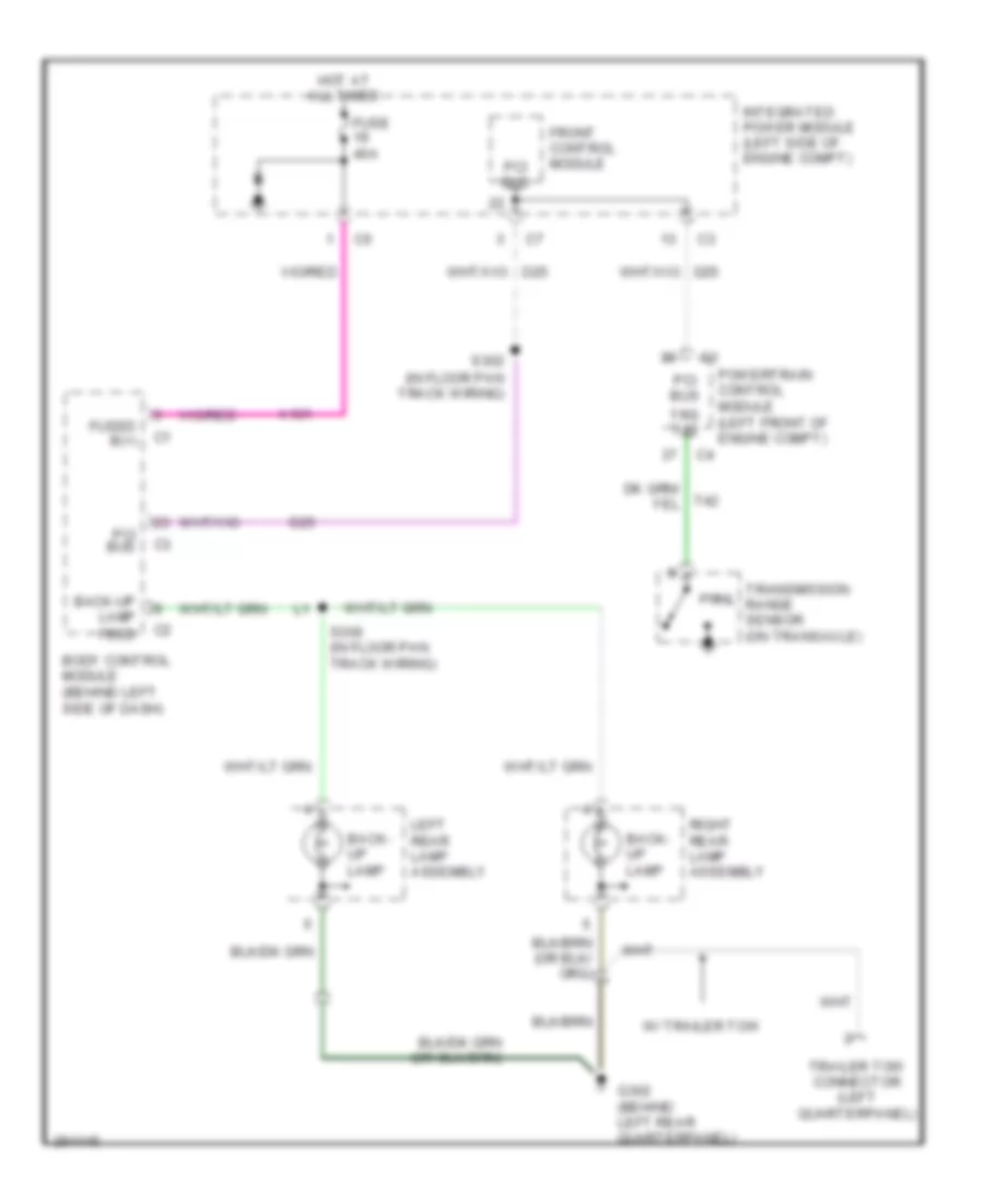 Back up Lamps Wiring Diagram for Chrysler Town  Country Limited 2007
