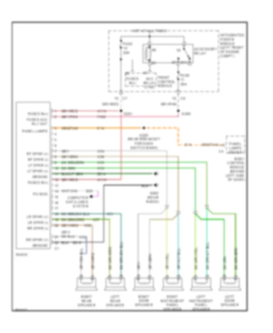 Radio Wiring Diagram, Base for Chrysler Town  Country Limited 2007