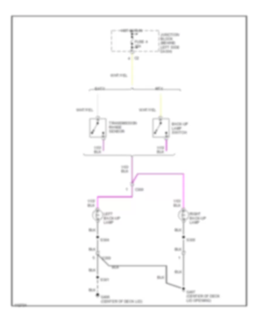 Back up Lamps Wiring Diagram for Chrysler Cirrus LXi 1999