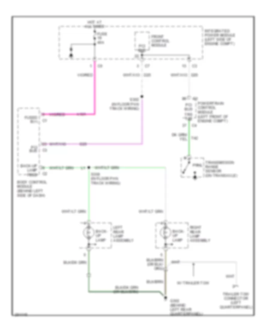 Back up Lamps Wiring Diagram for Chrysler Town  Country Touring 2007