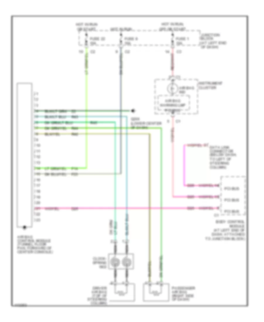 Supplemental Restraint Wiring Diagram for Chrysler LHS 1999