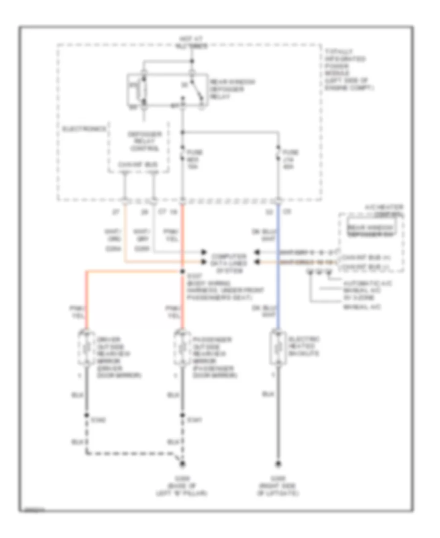 Defoggers Wiring Diagram for Chrysler Town  Country LX 2009