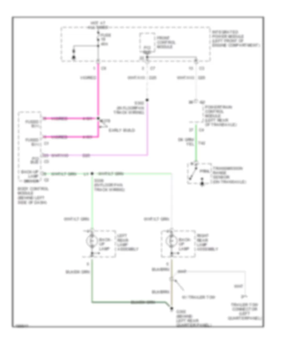 Back up Lamps Wiring Diagram for Chrysler Town  Country Limited 2005