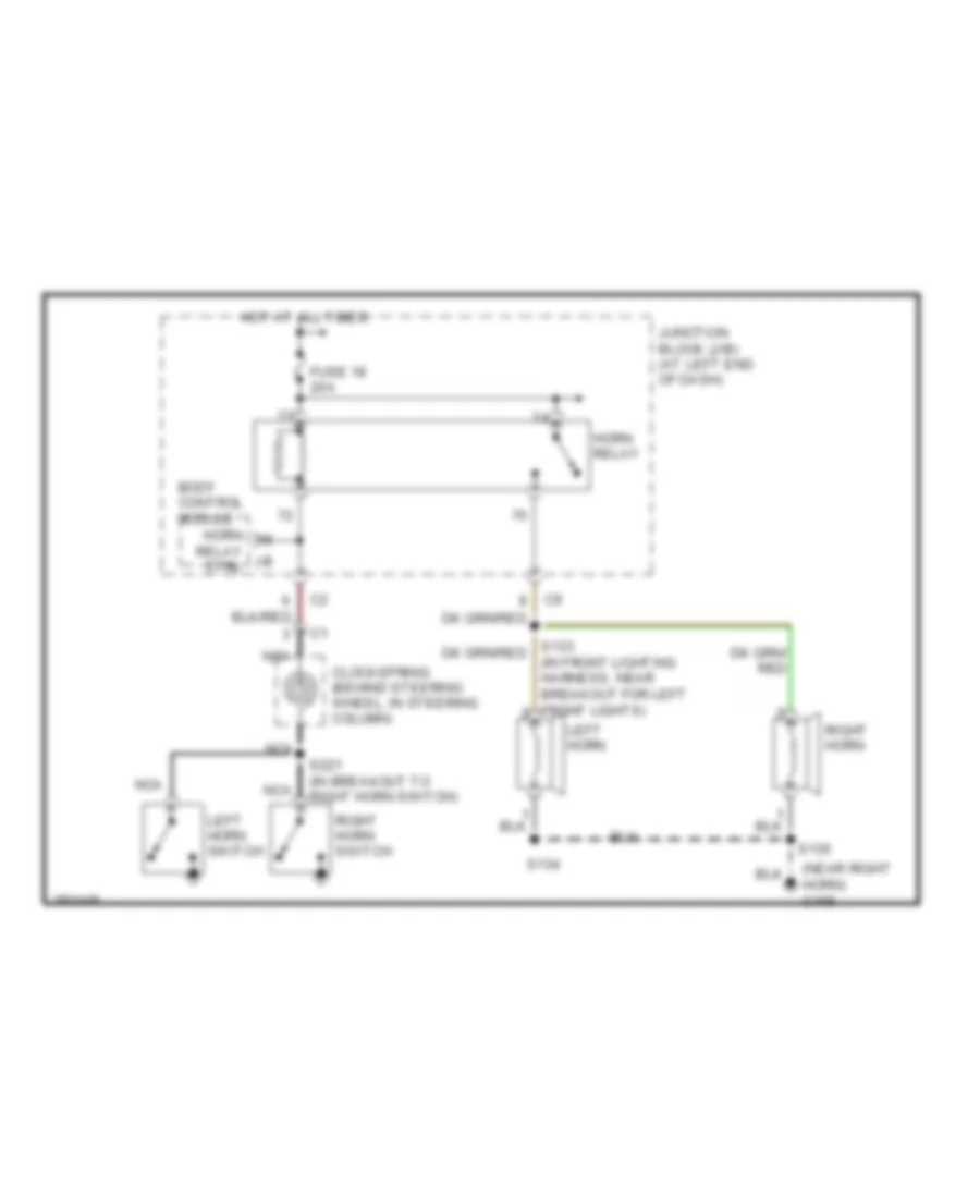 Horn Wiring Diagram for Chrysler Concorde Limited 2004