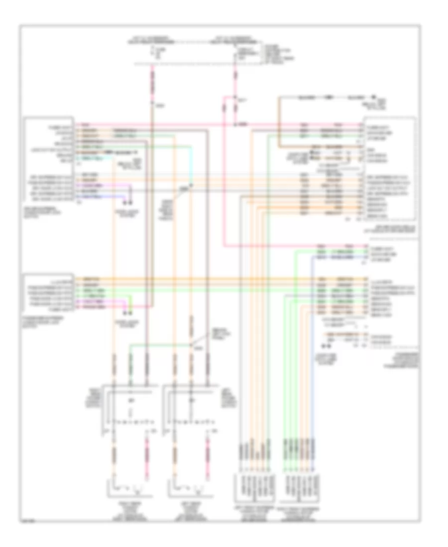 Power Windows Wiring Diagram, Except Base for Chrysler 300 LX 2008