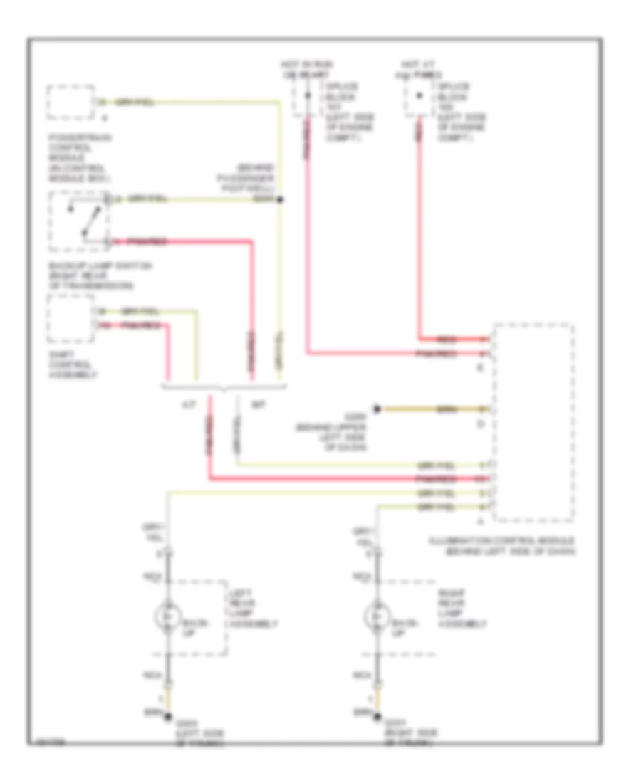 Back up Lamps Wiring Diagram for Chrysler Crossfire 2004