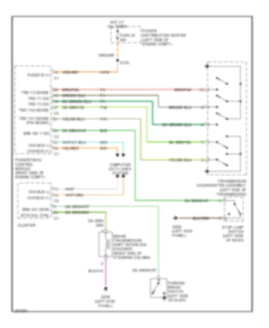 Shift Interlock Wiring Diagram for Chrysler Aspen Limited 2008