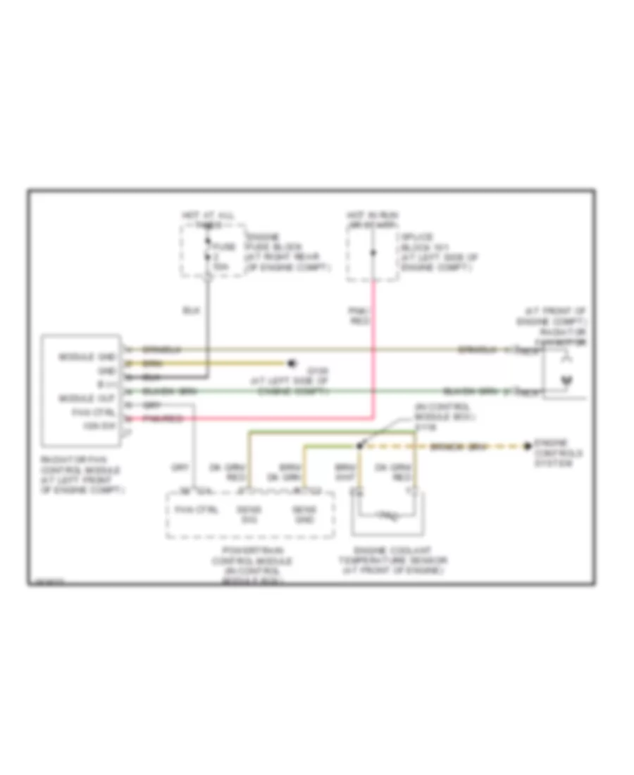 Cooling Fan Wiring Diagram for Chrysler Crossfire Limited 2008