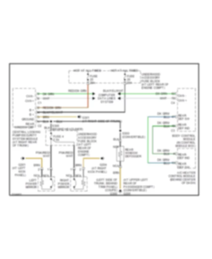 Defoggers Wiring Diagram for Chrysler Crossfire Limited 2008