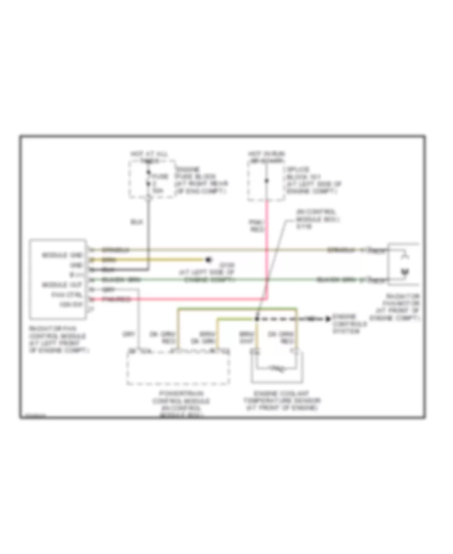 Cooling Fan Wiring Diagram for Chrysler Crossfire 2006