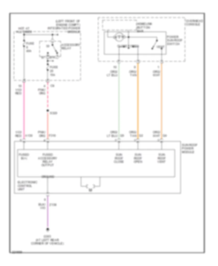 Power Top Sunroof Wiring Diagram for Chrysler Pacifica Touring 2006