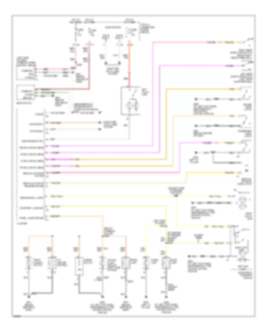 Interior Lights Wiring Diagram, Except Convertible for Chrysler PT Cruiser Limited 2006