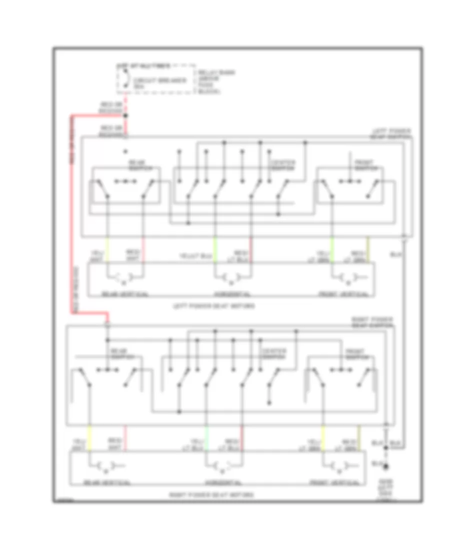 Power Seats Wiring Diagram without Recliner for Chrysler New Yorker Salon 1991