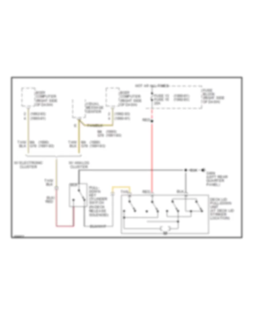 Trunk Pull Down Wiring Diagram for Chrysler New Yorker Salon 1991