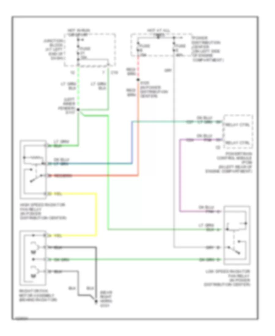 Cooling Fan Wiring Diagram for Chrysler 300M 2000