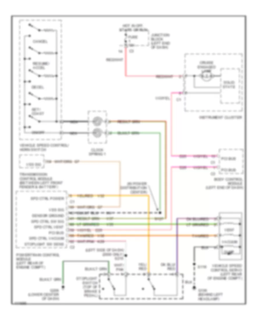 Cruise Control Wiring Diagram for Chrysler 300M 2000