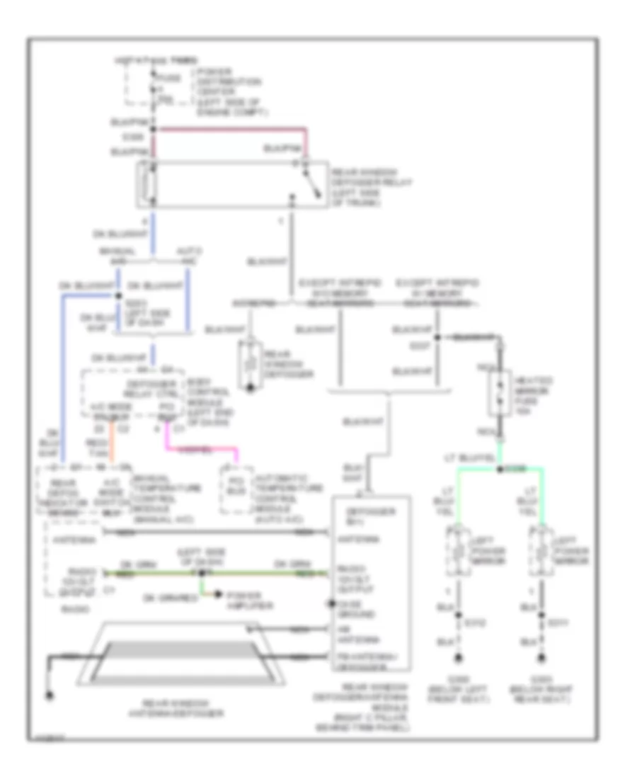 Defogger Wiring Diagram for Chrysler 300M 2000