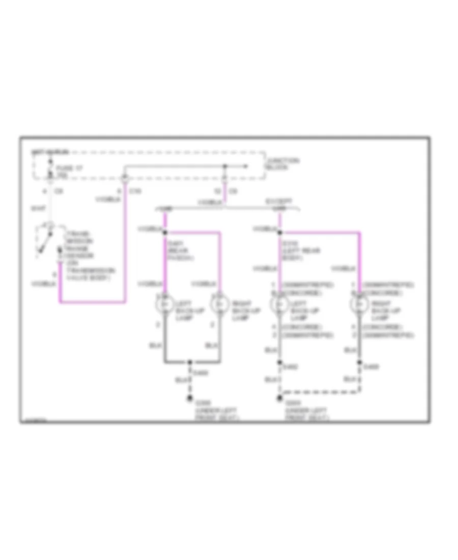 Back up Lamps Wiring Diagram for Chrysler 300M 2000